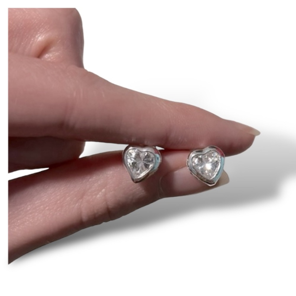 People’s Sterling Silver & Diamond Heart Necklace & Earrings Set